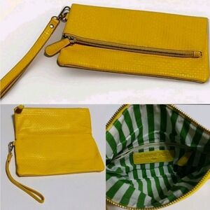 Downeast Faux Leather Foldable Clutch Wristlet Bag Small Purse Evening Accessory